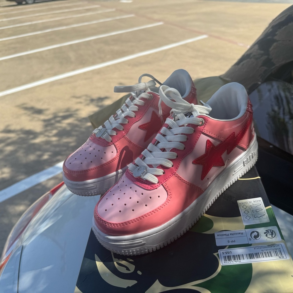 Pink and Red Star Sneakers